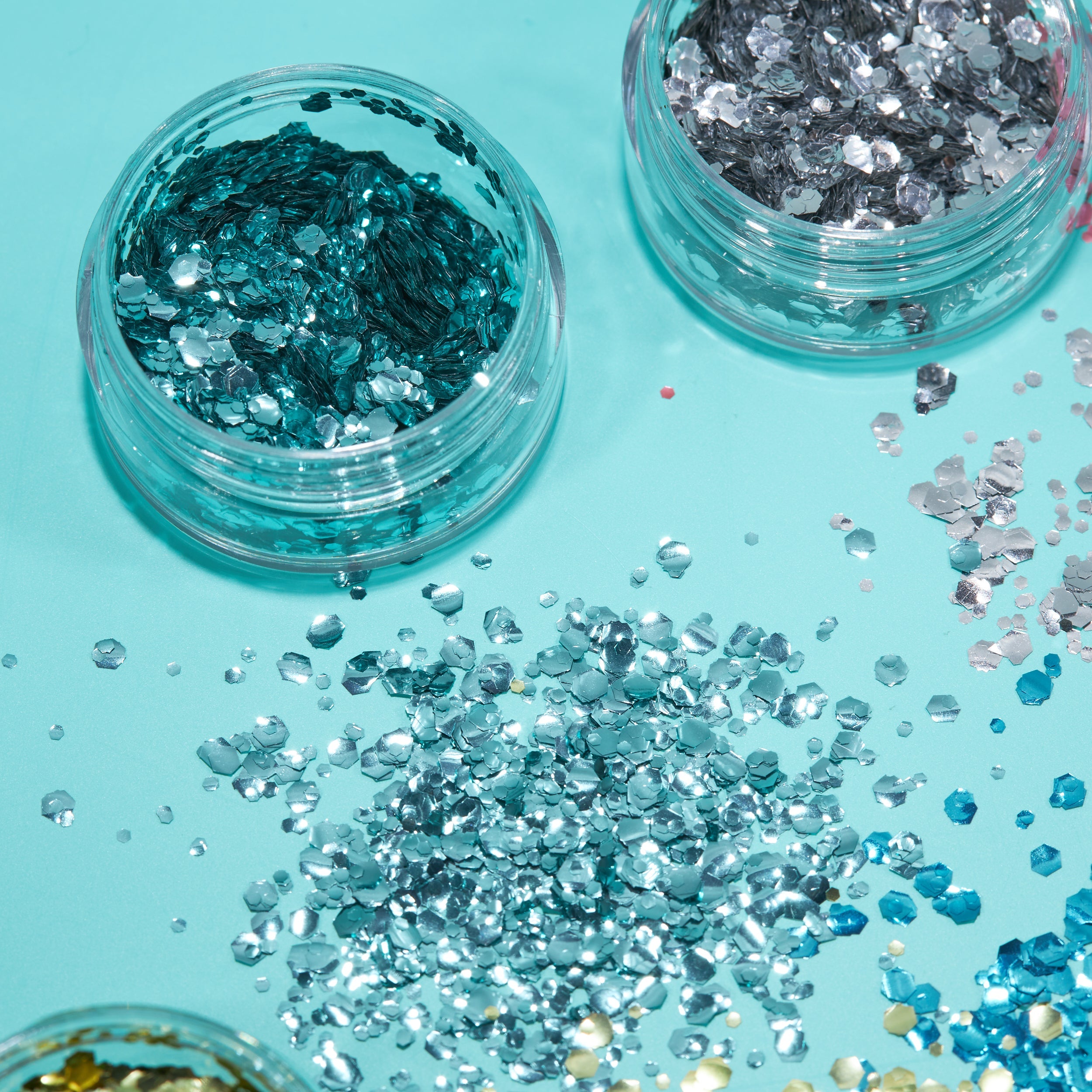 BIO Chunky Face & Body Glitter. Cosmetically certified, FDA & Health Canada compliant, cruelty free and vegan.