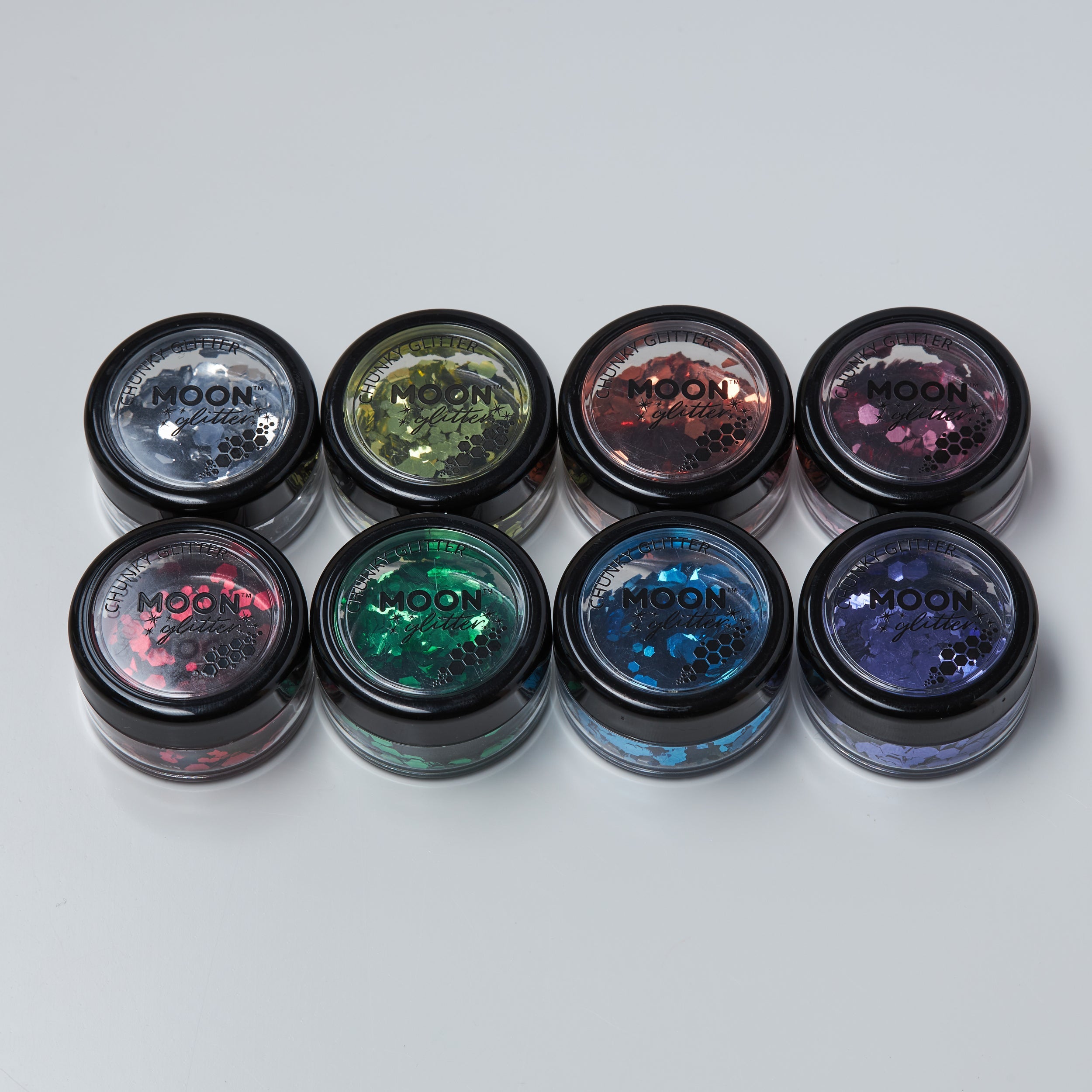 Classic Chunky Face & Body Glitter. Cosmetically certified, FDA & Health Canada compliant, cruelty free and vegan.