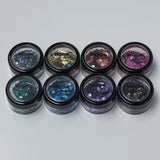 Holographic Face & Body Glitter Shapes. Cosmetically certified, FDA & Health Canada compliant, cruelty free and vegan.