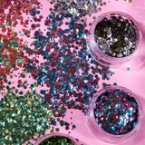 Mystic BIO Chunky Face & Body Glitter. Cosmetically certified, FDA & Health Canada compliant, cruelty free and vegan.