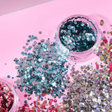 Mystic BIO Chunky Face & Body Glitter. Cosmetically certified, FDA & Health Canada compliant, cruelty free and vegan.