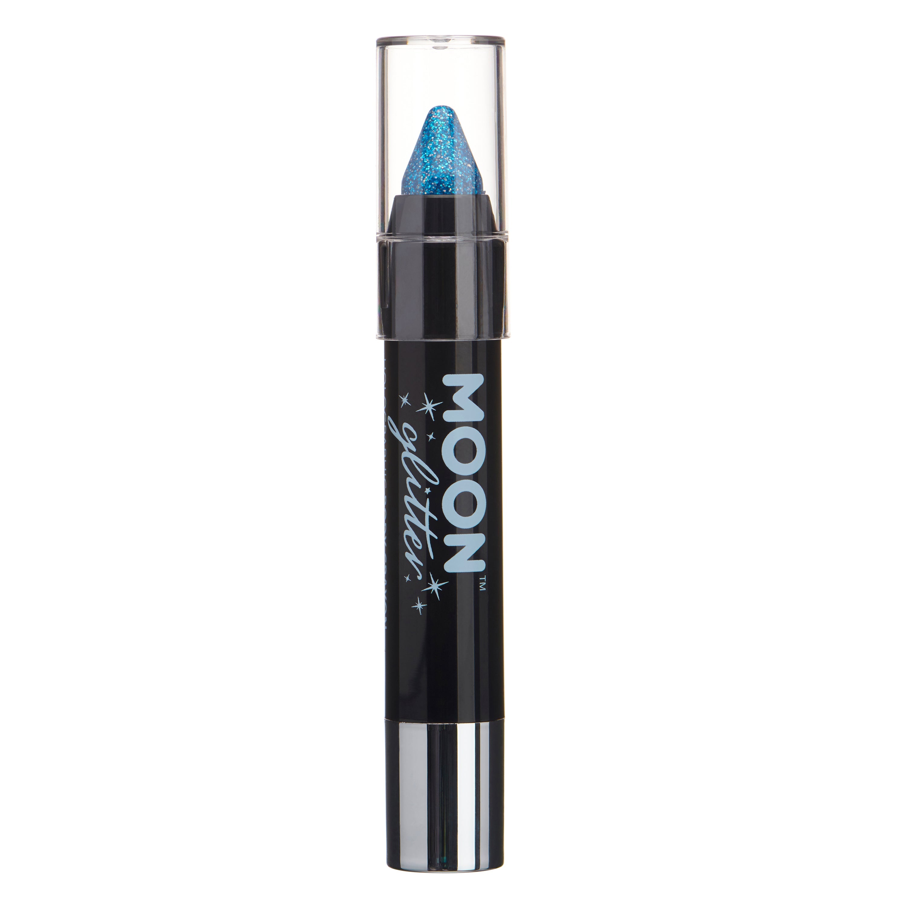 Blue - Holographic Glitter Face & Body Crayon, 3.5g. Cosmetically certified, FDA & Health Canada compliant and cruelty free.
