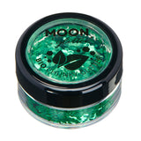 Green - BIO Chunky Face & Body Glitter, 3g. Cosmetically certified, FDA & Health Canada compliant, cruelty free and vegan.
