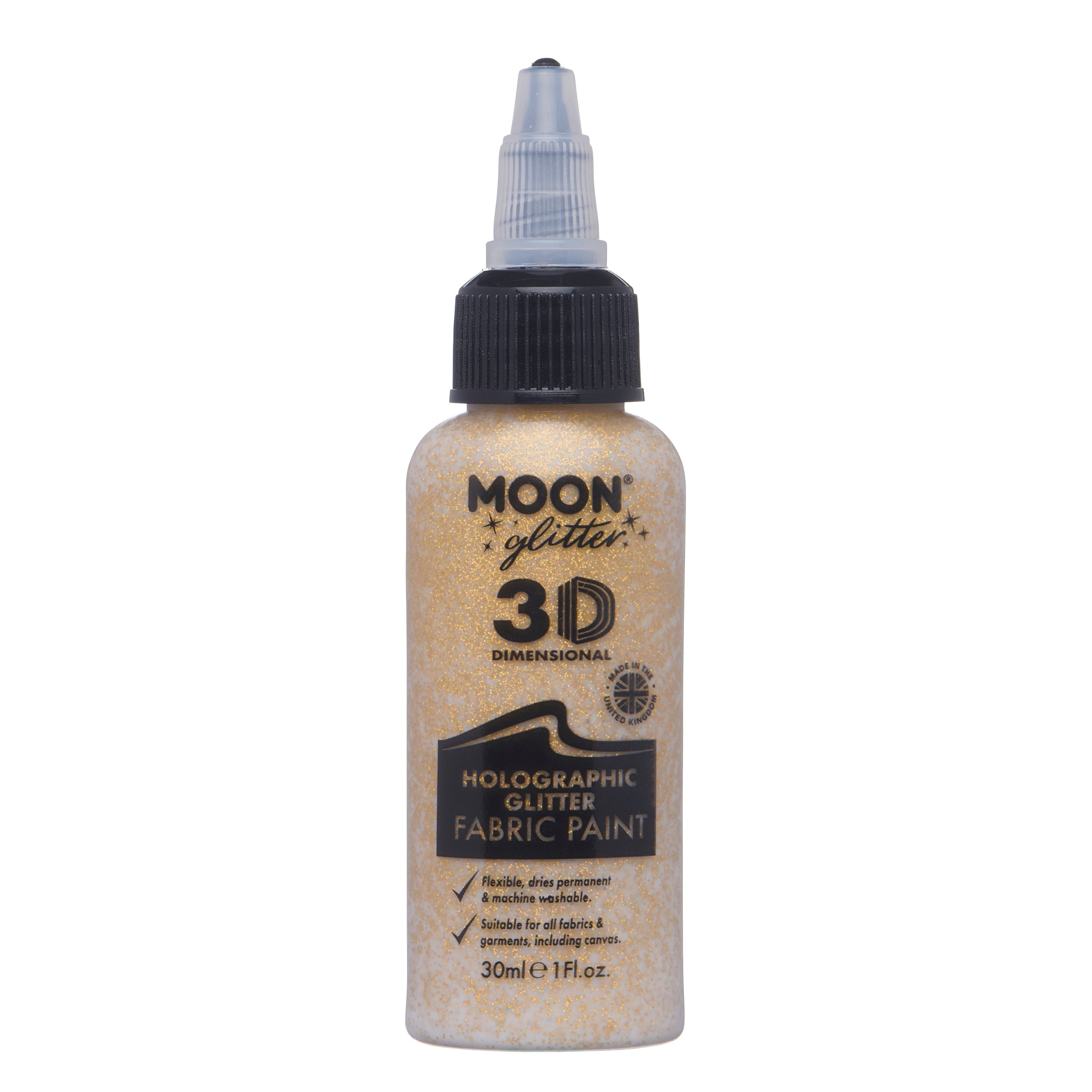 Gold - Holographic Glitter Fabric Paint, 30mL