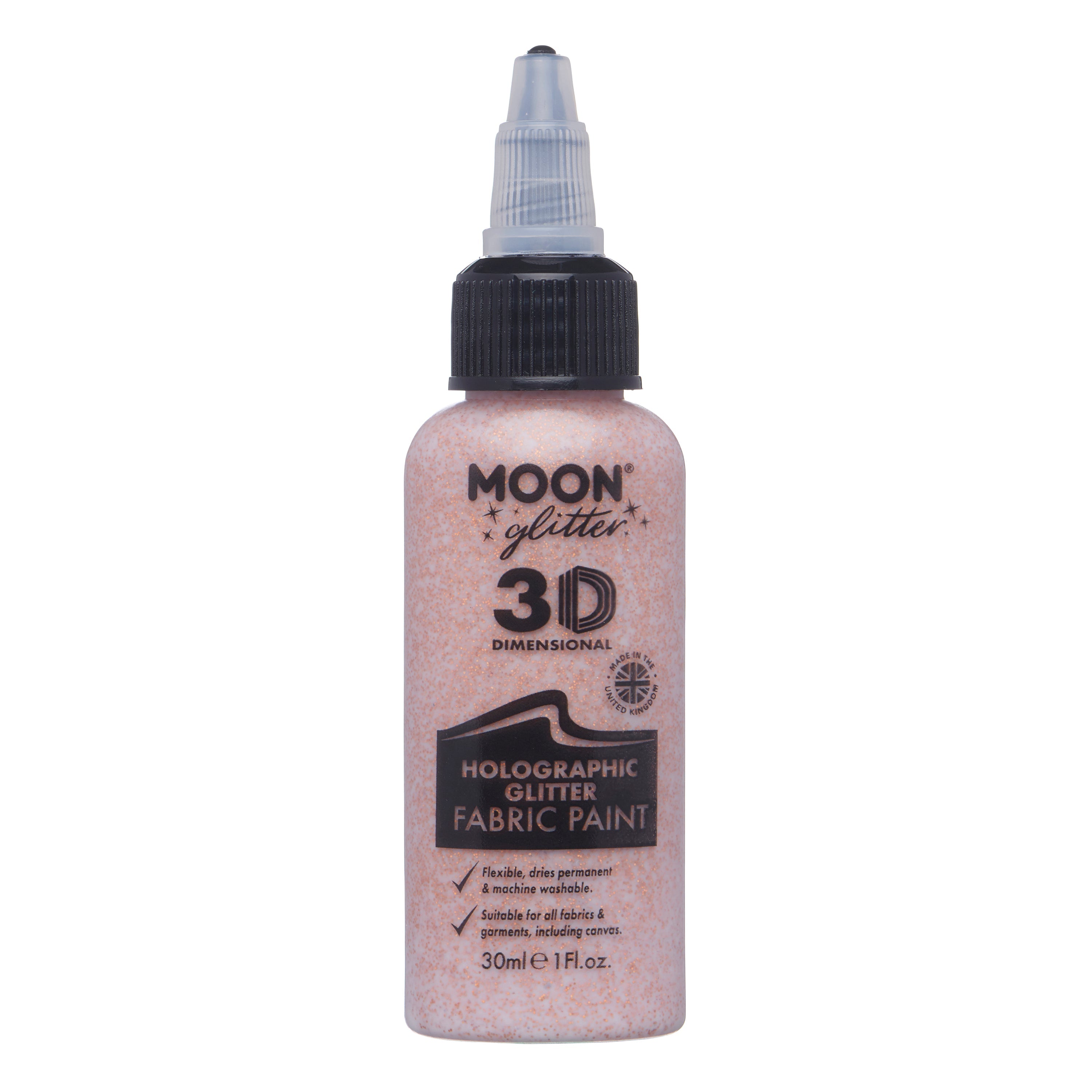 Rose Gold - Holographic Glitter Fabric Paint, 30mL