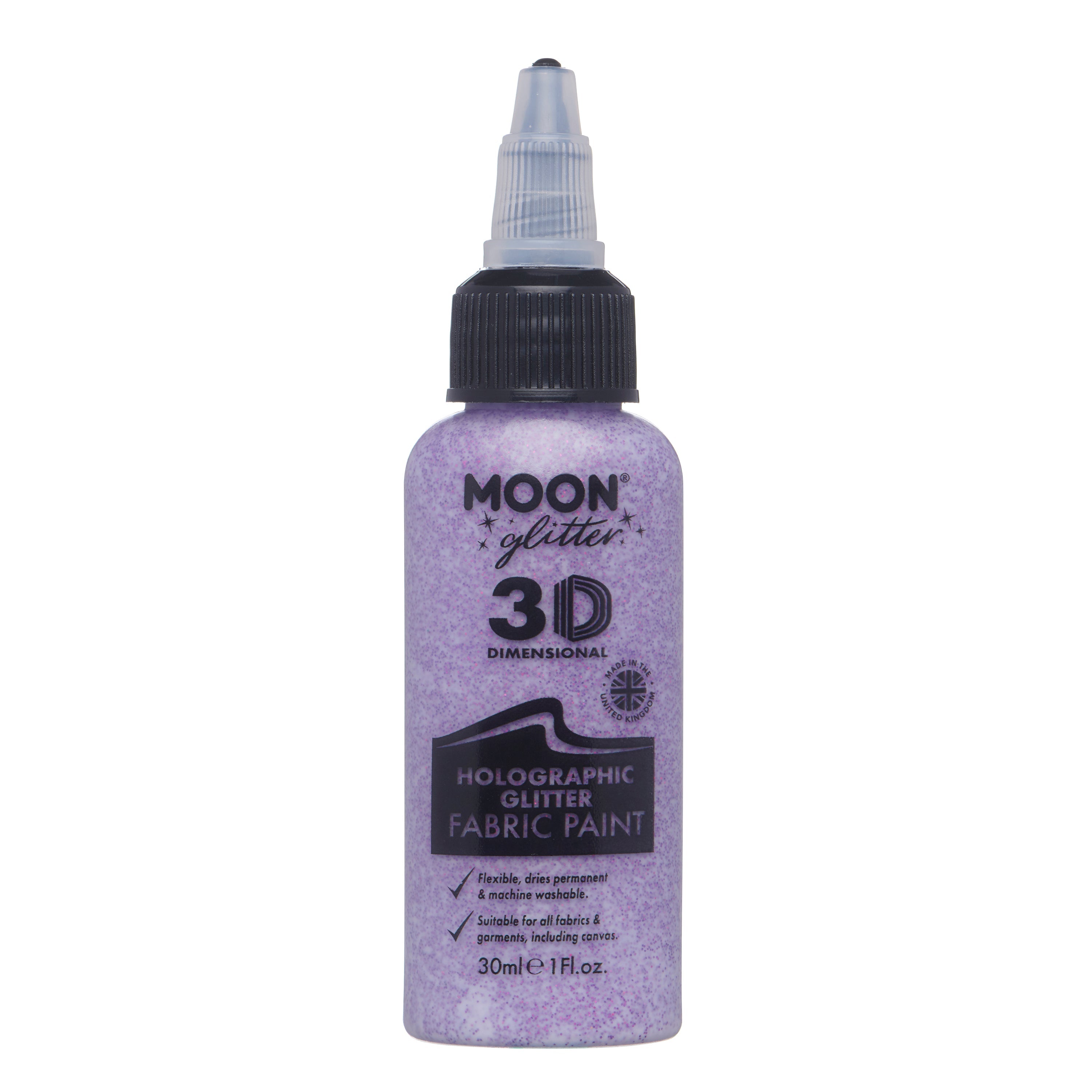 Purple - Holographic Glitter Fabric Paint, 30mL