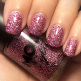Pink - Holographic Glitter Nail Polish, 14mL. Cosmetically certified, FDA & Health Canada compliant, cruelty free and vegan.