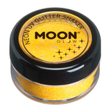 Golden Yellow - Neon UV Glow Blacklight Fine Face & Body Glitter Shaker, 5g. Cosmetically certified, FDA & Health Canada compliant, cruelty free and vegan.