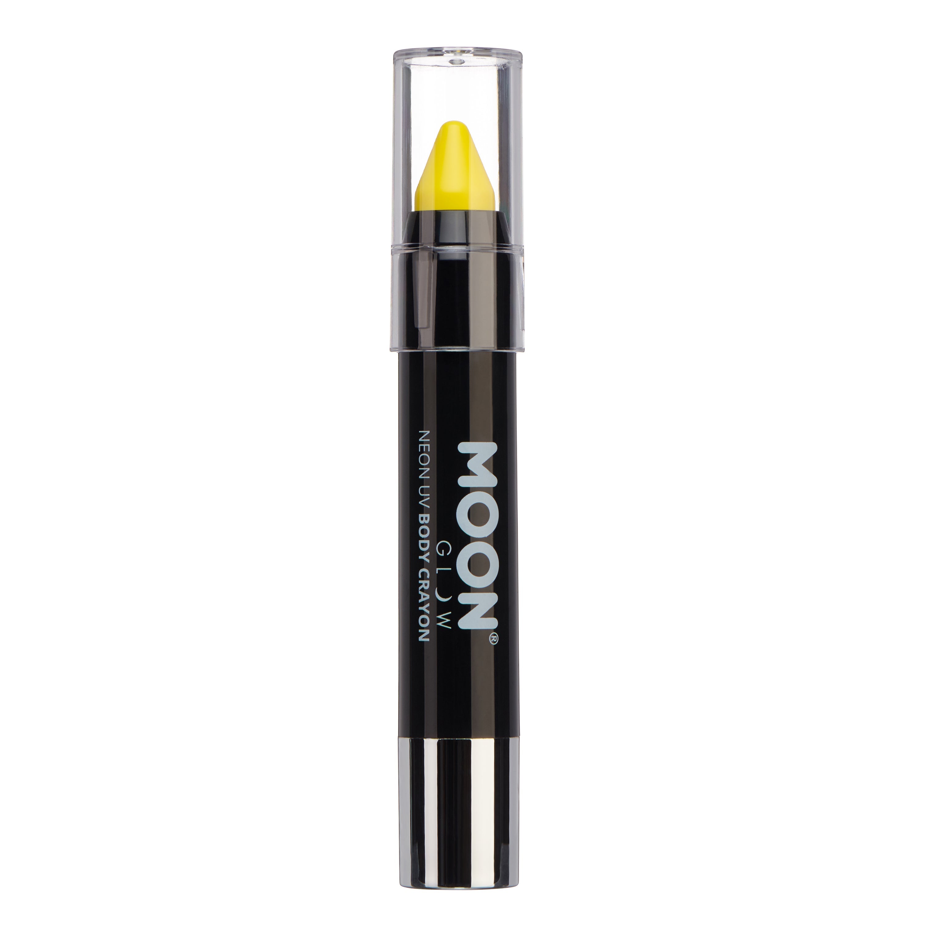 Intense Yellow - Neon UV Glow Blacklight Face & Body Crayon, 3.5g. Cosmetically certified, FDA & Health Canada compliant and cruelty free.
