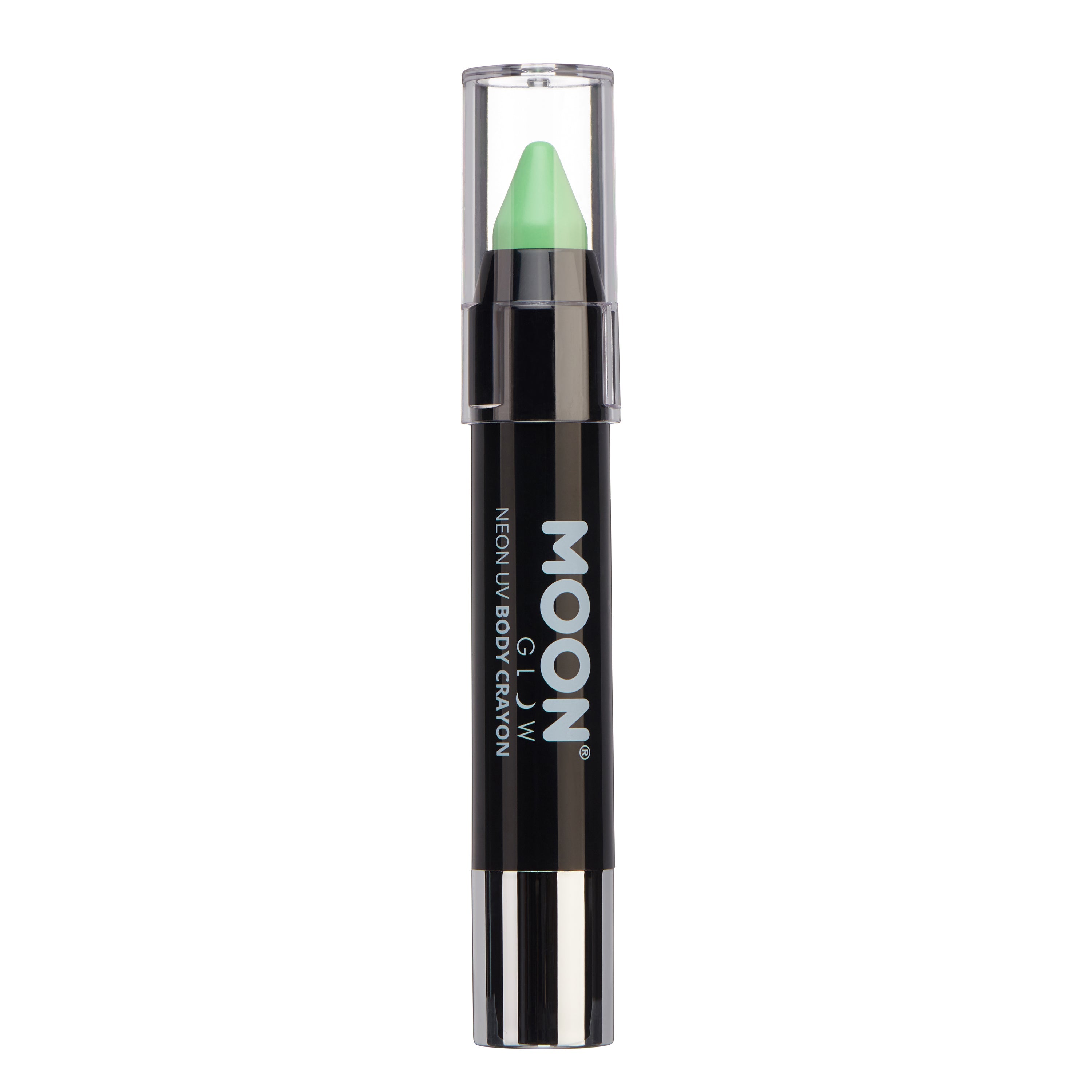 Pastel Green - Neon UV Glow Blacklight Face & Body Crayon, 3.5g. Cosmetically certified, FDA & Health Canada compliant and cruelty free.