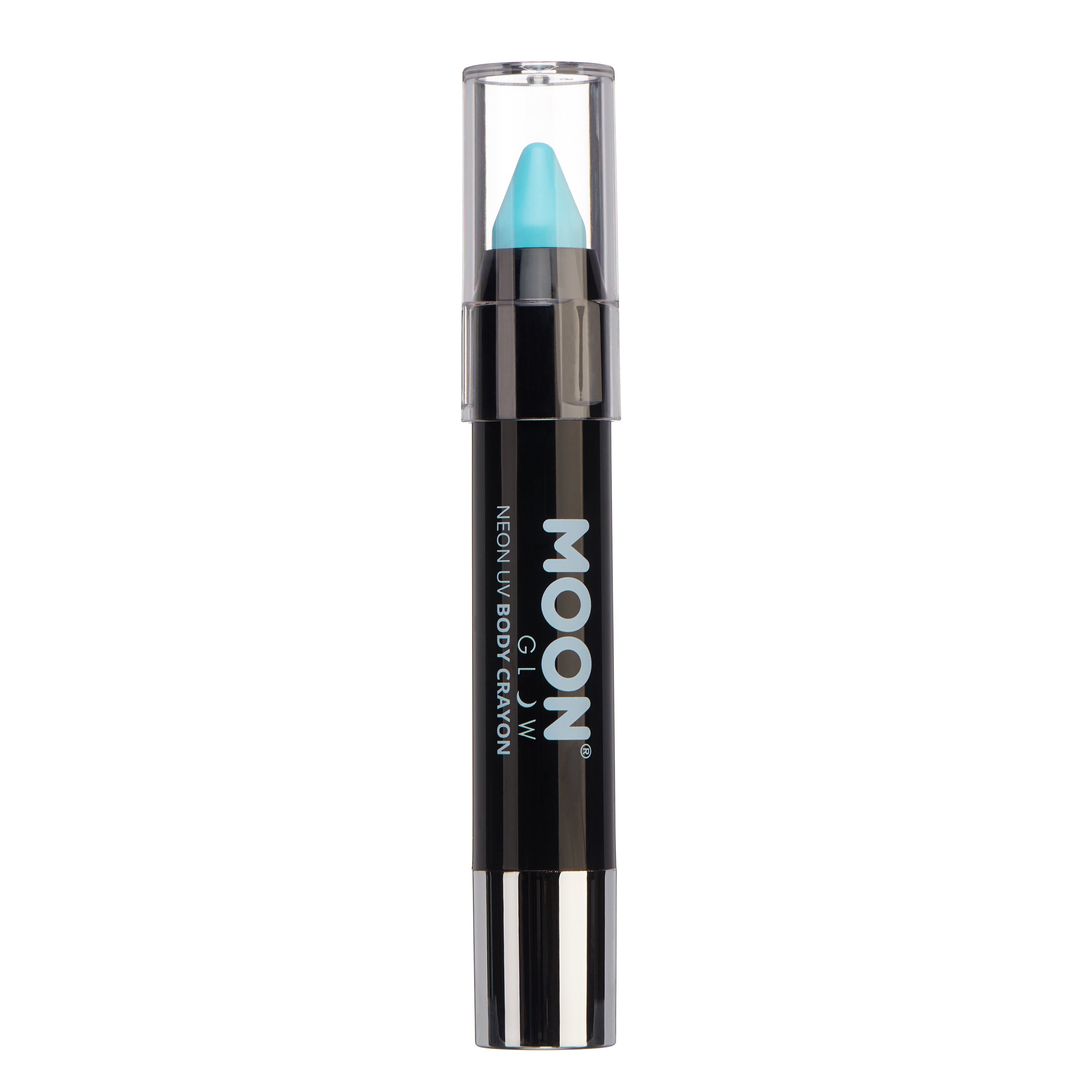Pastel Blue - Neon UV Glow Blacklight Face & Body Crayon, 3.5g. Cosmetically certified, FDA & Health Canada compliant and cruelty free.