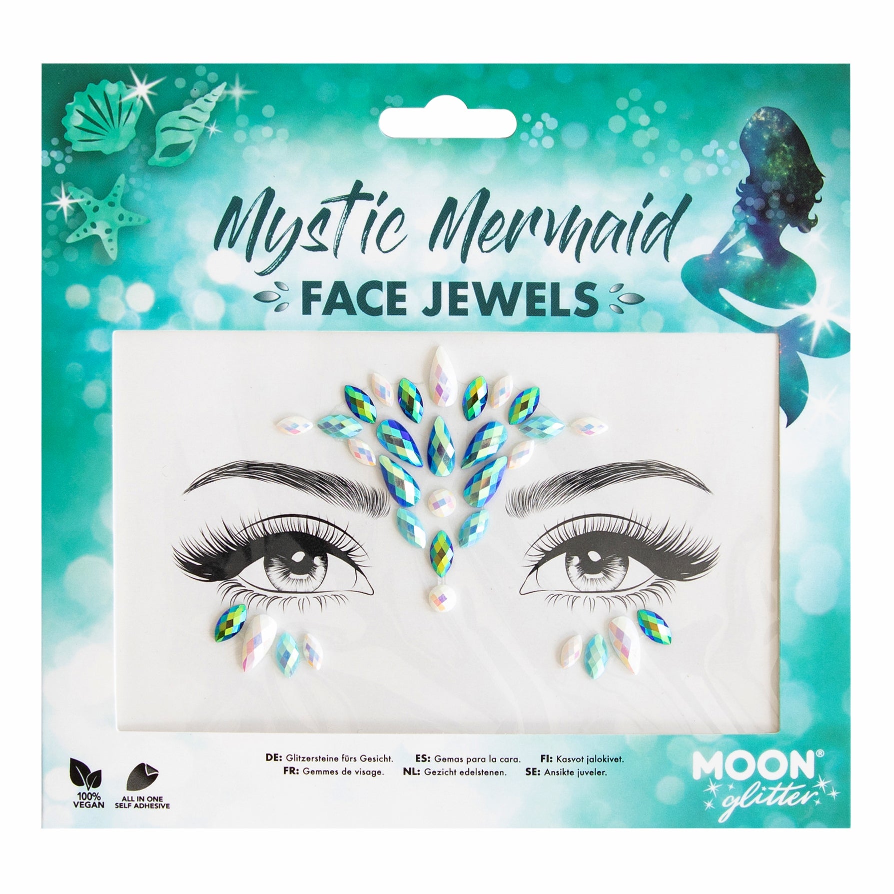 Adhesive Face Gems, Jewels and Rhinestones - Mystic Mermaid