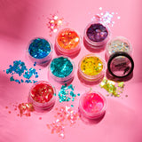 Iridescent Chunky Face & Body Glitter. Cosmetically certified, FDA & Health Canada compliant, cruelty free and vegan.