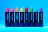 Neon UV Glow Blacklight Glitter Lipstick, 5g. Cosmetically certified, FDA & Health Canada compliant and cruelty free.