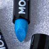 Blue - Neon UV Glow Blacklight Glitter Lipstick, 5g. Cosmetically certified, FDA & Health Canada compliant and cruelty free.