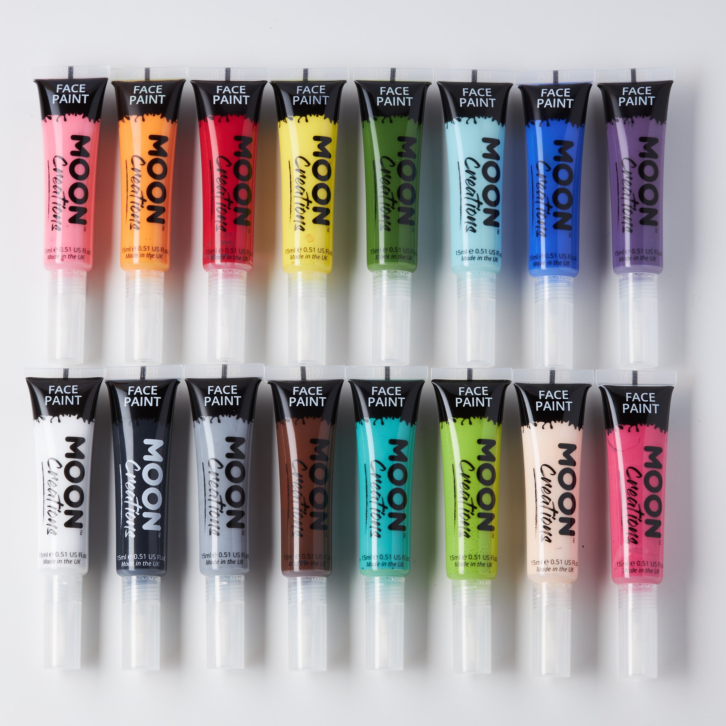 Face & Body Paint Makeup w/brush. Cosmetically certified, FDA & Health Canada compliant, cruelty free and vegan.