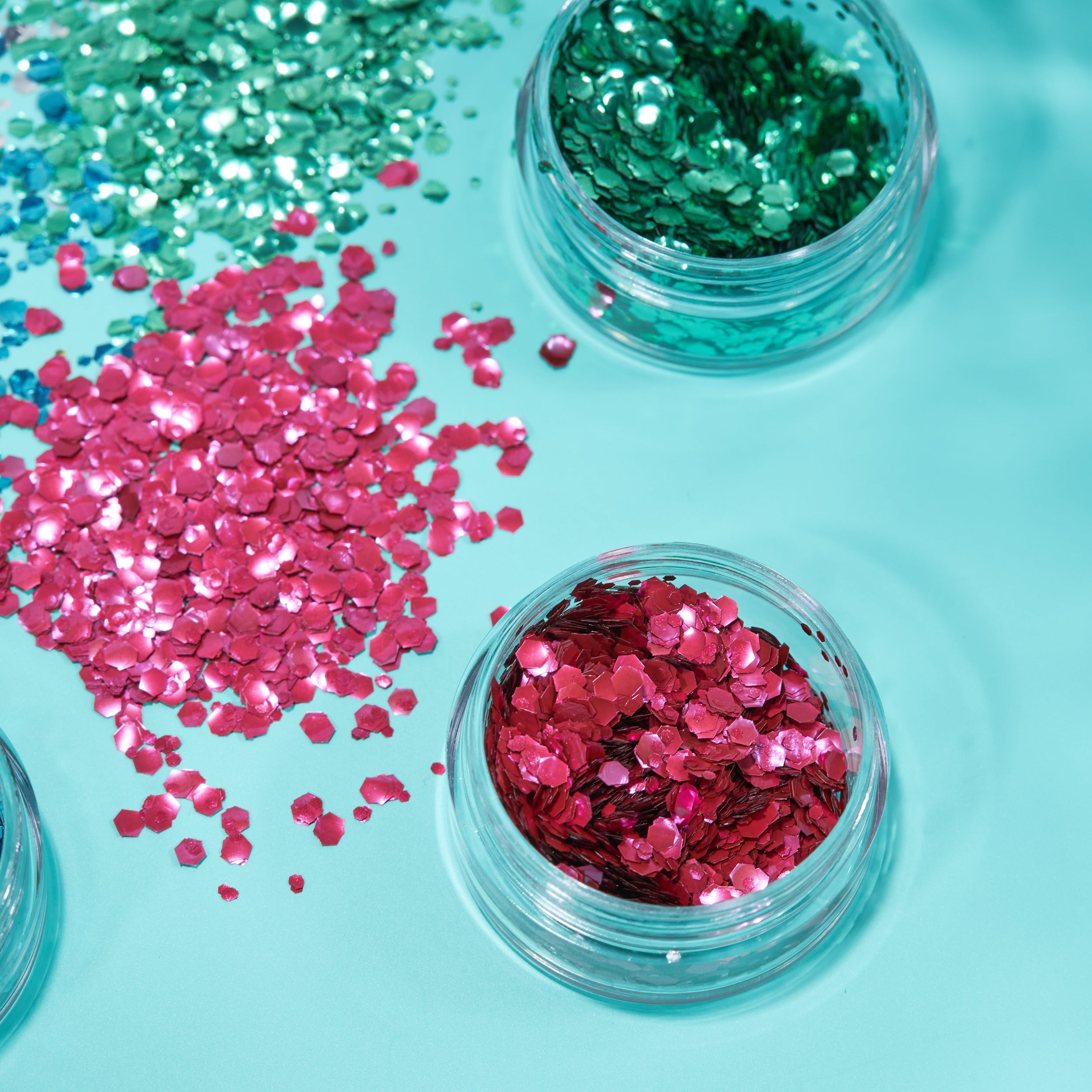 BIO Chunky Face & Body Glitter. Cosmetically certified, FDA & Health Canada compliant, cruelty free and vegan.