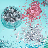 BIO Chunky Face & Body Glitter. Cosmetically certified, FDA & Health Canada compliant, cruelty free and vegan.