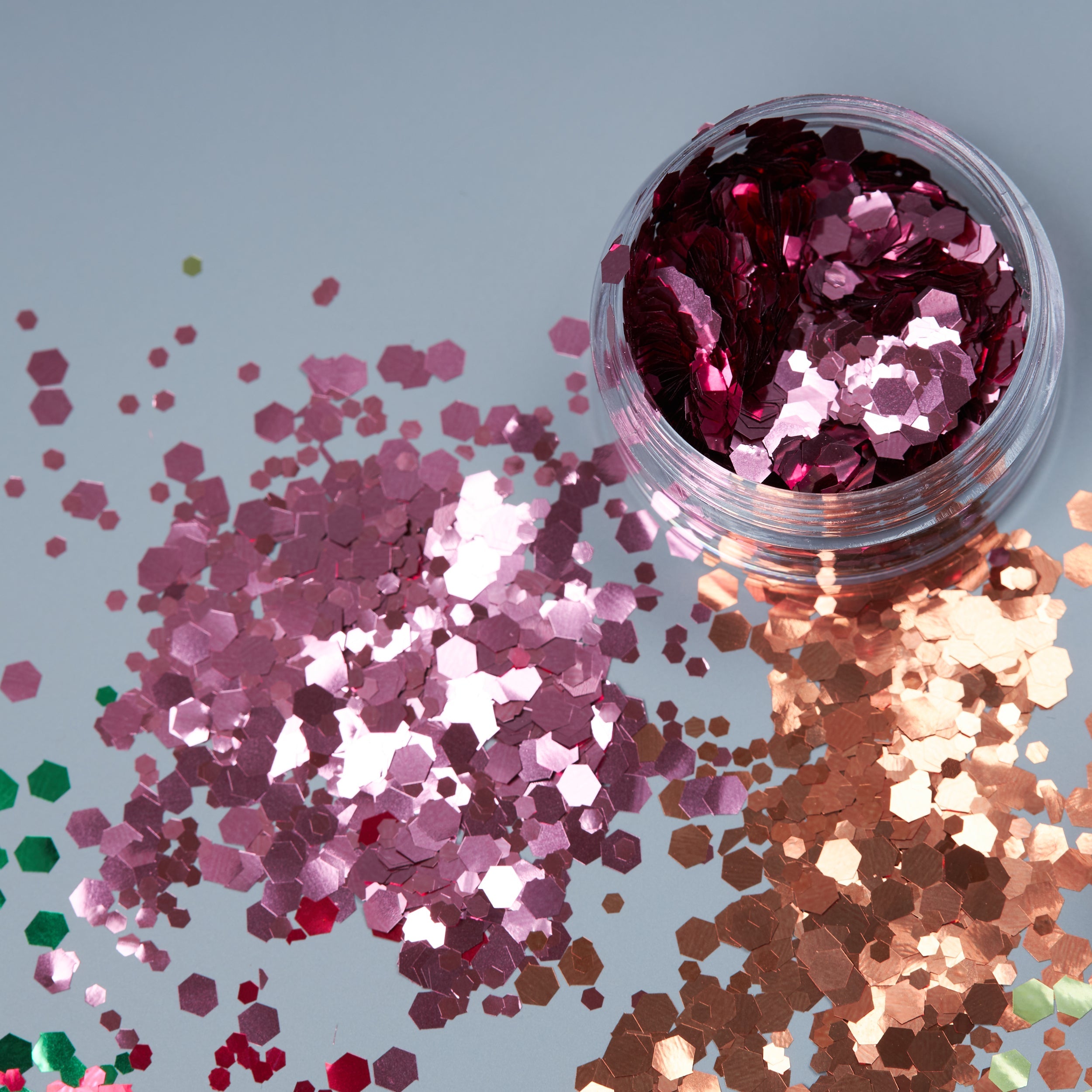 Classic Chunky Face & Body Glitter. Cosmetically certified, FDA & Health Canada compliant, cruelty free and vegan.