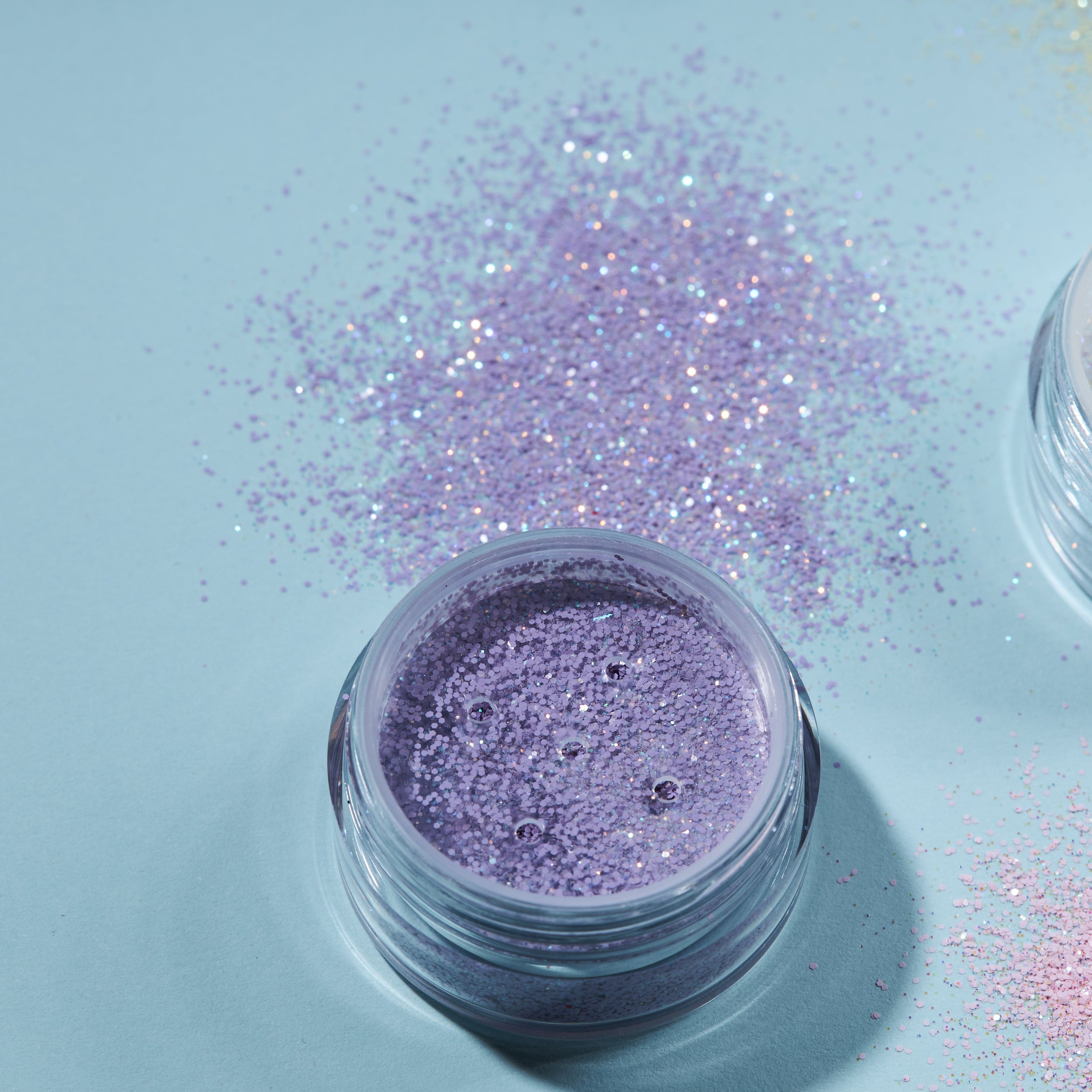 Pastel Fine Face & Body Glitter Shaker. Cosmetically certified, FDA & Health Canada compliant, cruelty free and vegan.