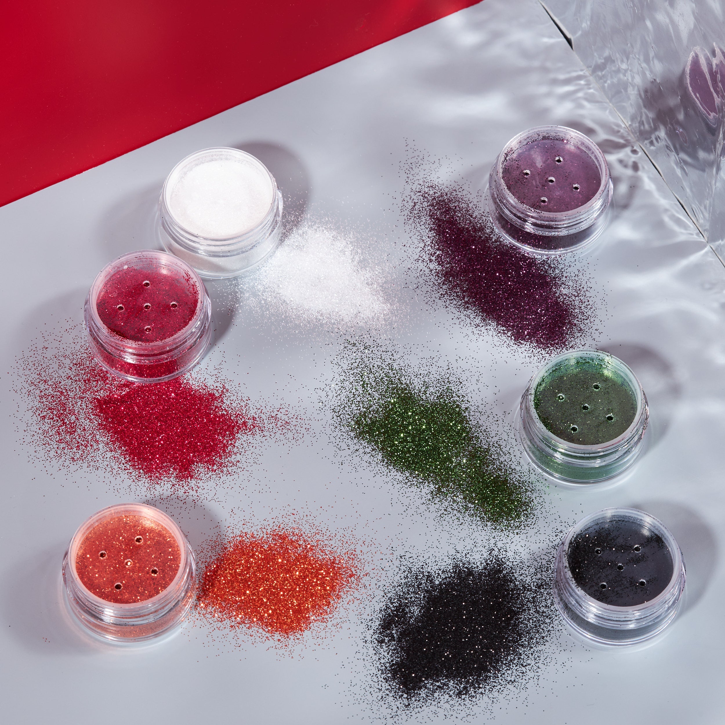 Terror Fine Face & Body Glitter Shaker. Cosmetically certified, FDA & Health Canada compliant, cruelty free and vegan.