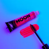Intense Red - Neon UV Glow Blacklight Mascara, 15mL. Cosmetically certified, FDA & Health Canada compliant, cruelty free and vegan.