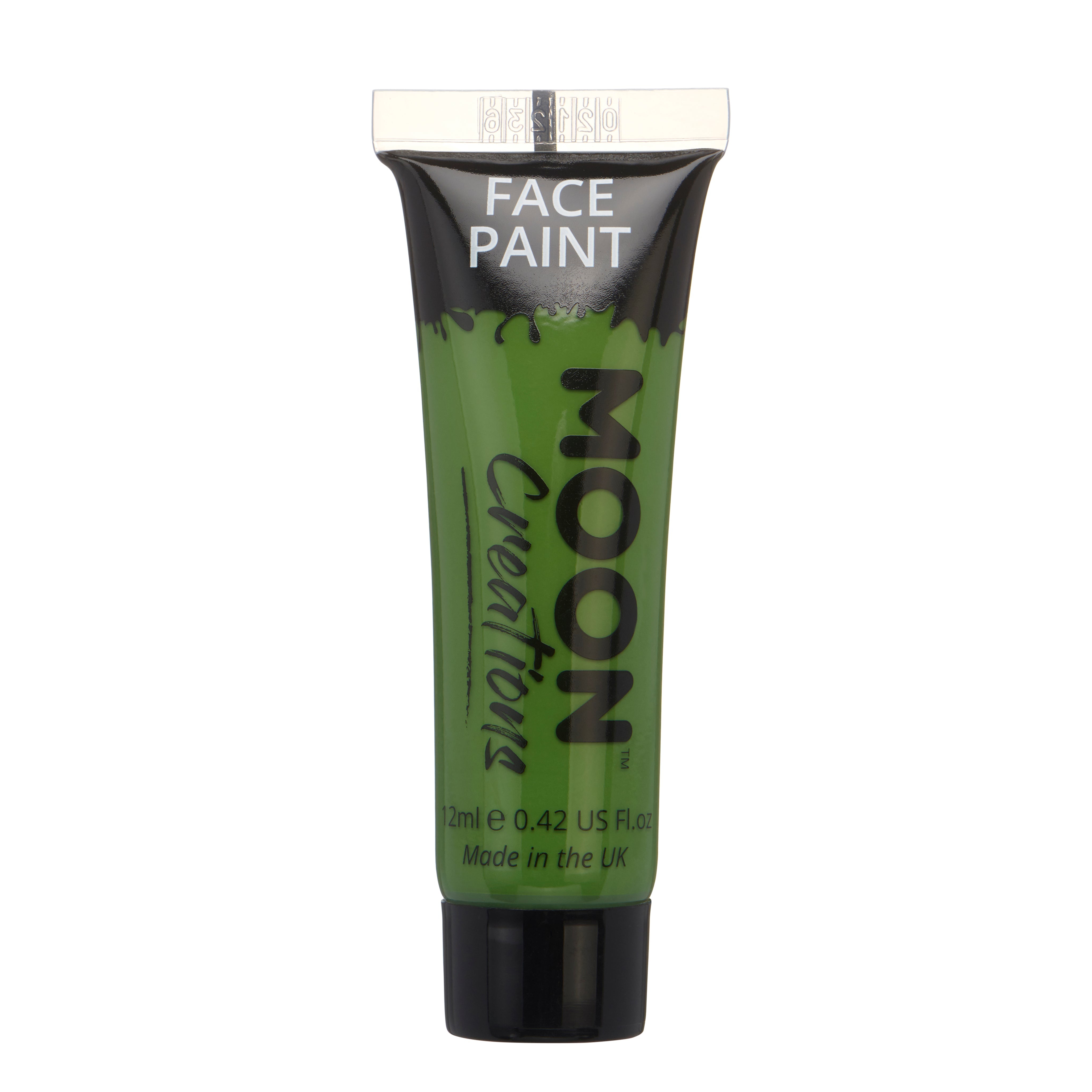 Green - Face & Body Paint Makeup, 12mL. Cosmetically certified, FDA & Health Canada compliant, cruelty free and vegan.