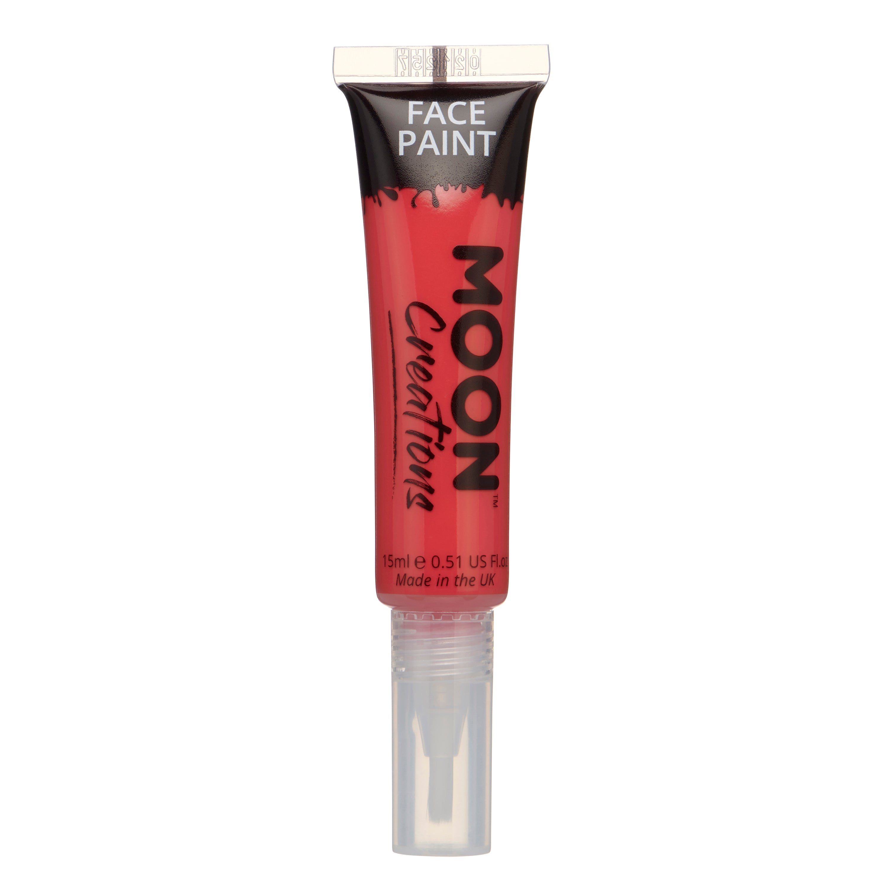 Red - Face & Body Paint Makeup w/brush, 15mL. Cosmetically certified, FDA & Health Canada compliant, cruelty free and vegan.