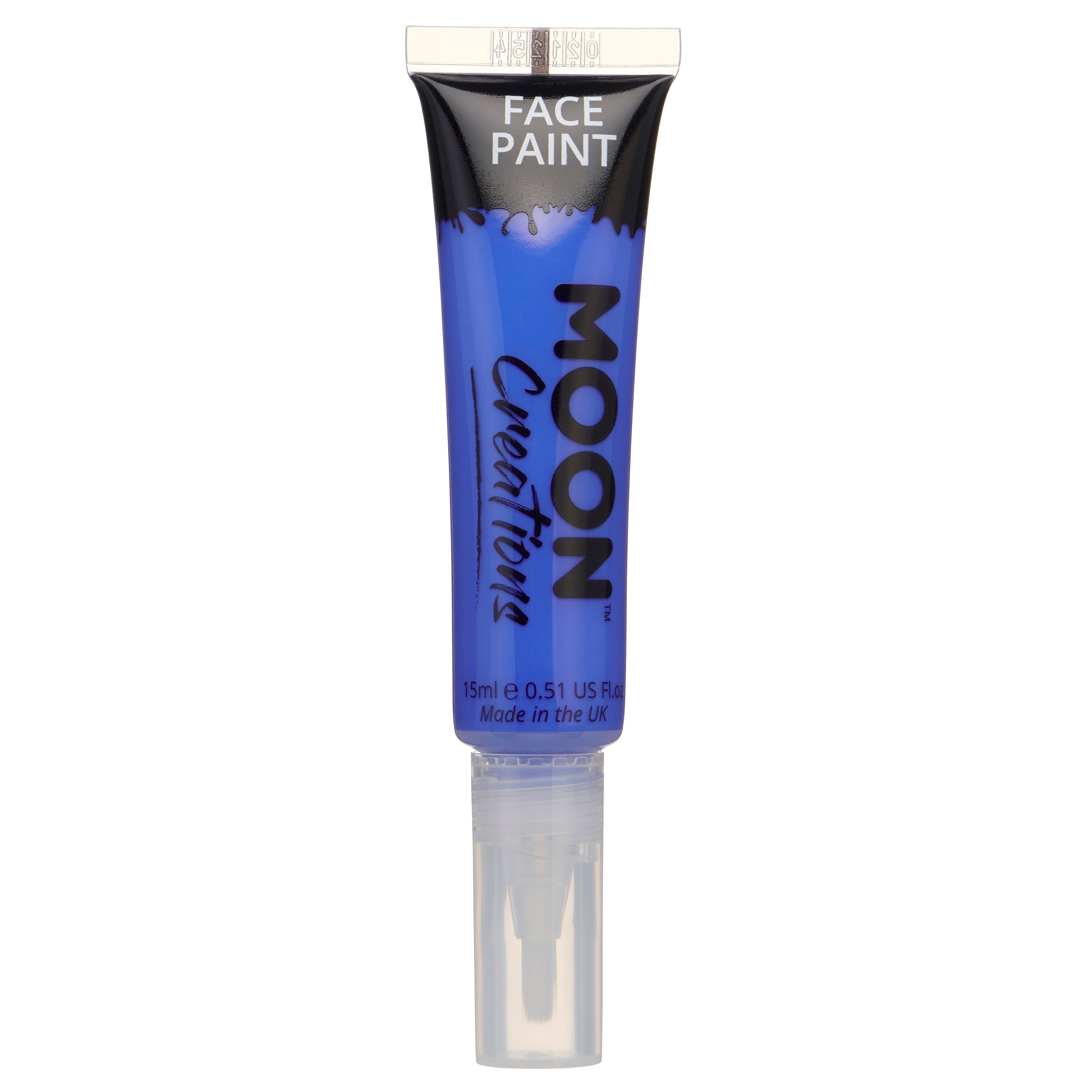 Dark Blue - Face & Body Paint Makeup w/brush, 15mL. Cosmetically certified, FDA & Health Canada compliant, cruelty free and vegan.