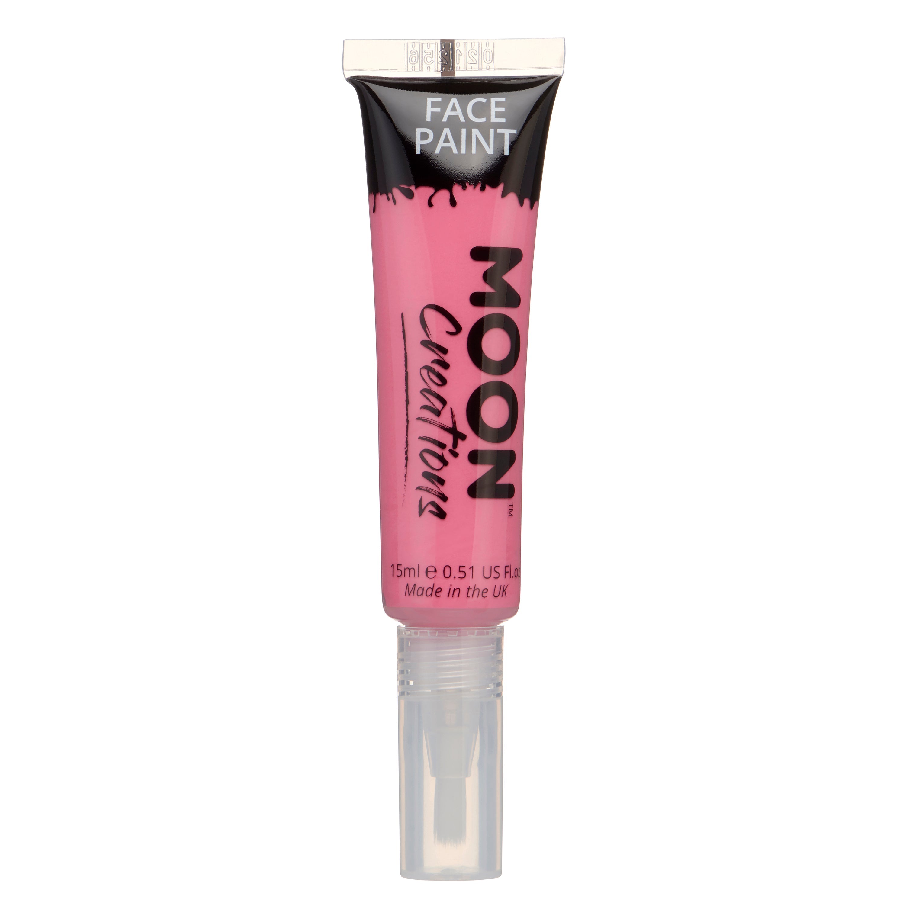 Bright Pink - Face & Body Paint Makeup w/brush, 15mL. Cosmetically certified, FDA & Health Canada compliant, cruelty free and vegan.