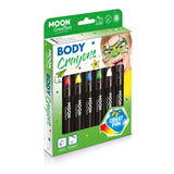 Face & Body Crayons Primary Colours Boxset - 6 crayons. Cosmetically certified, FDA & Health Canada compliant and cruelty free.