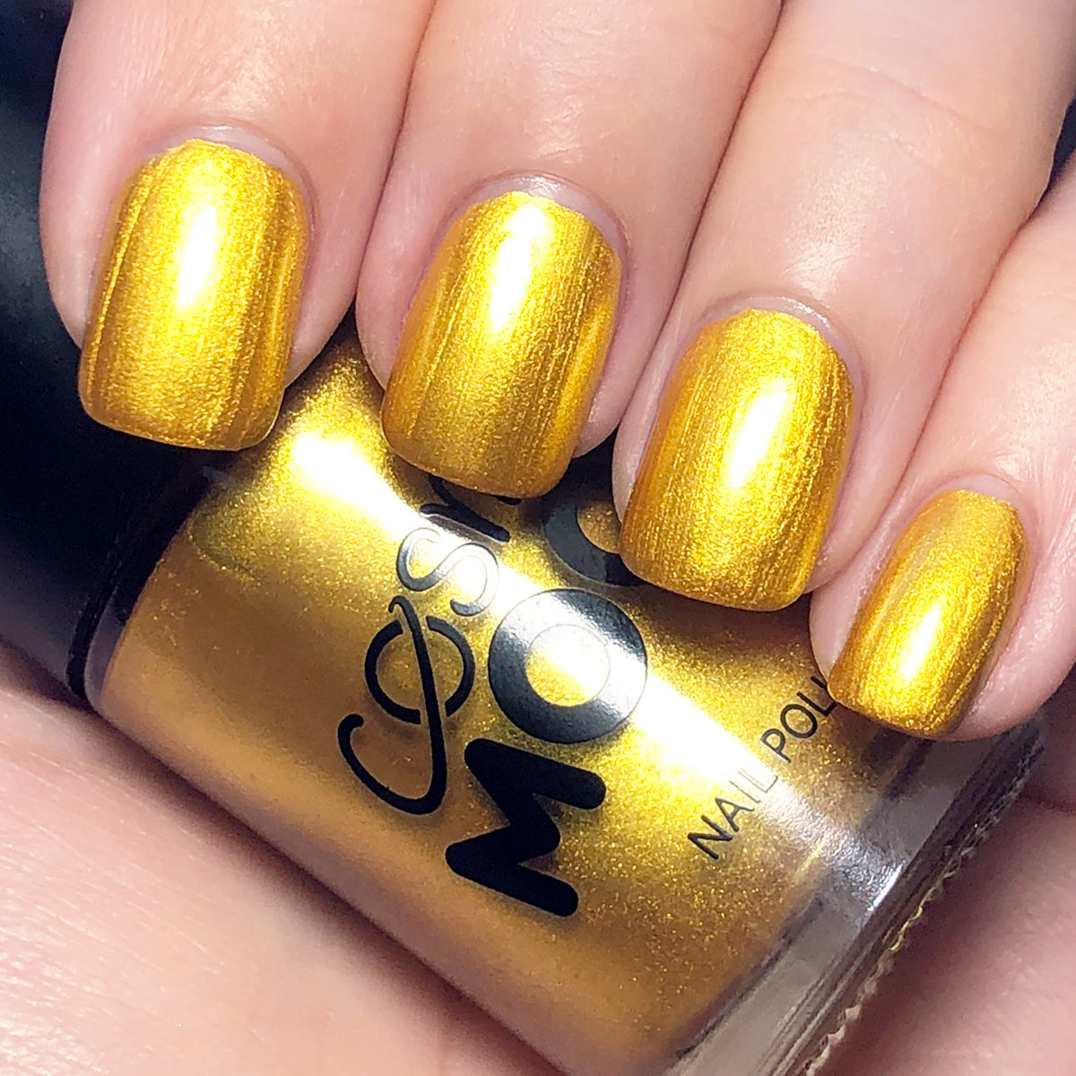 Gold - Metallic Nail Polish, 14mL. Cosmetically certified, FDA & Health Canada compliant, cruelty free and vegan.