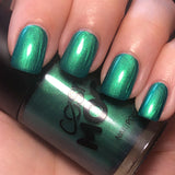 Green - Metallic Nail Polish, 14mL. Cosmetically certified, FDA & Health Canada compliant, cruelty free and vegan.