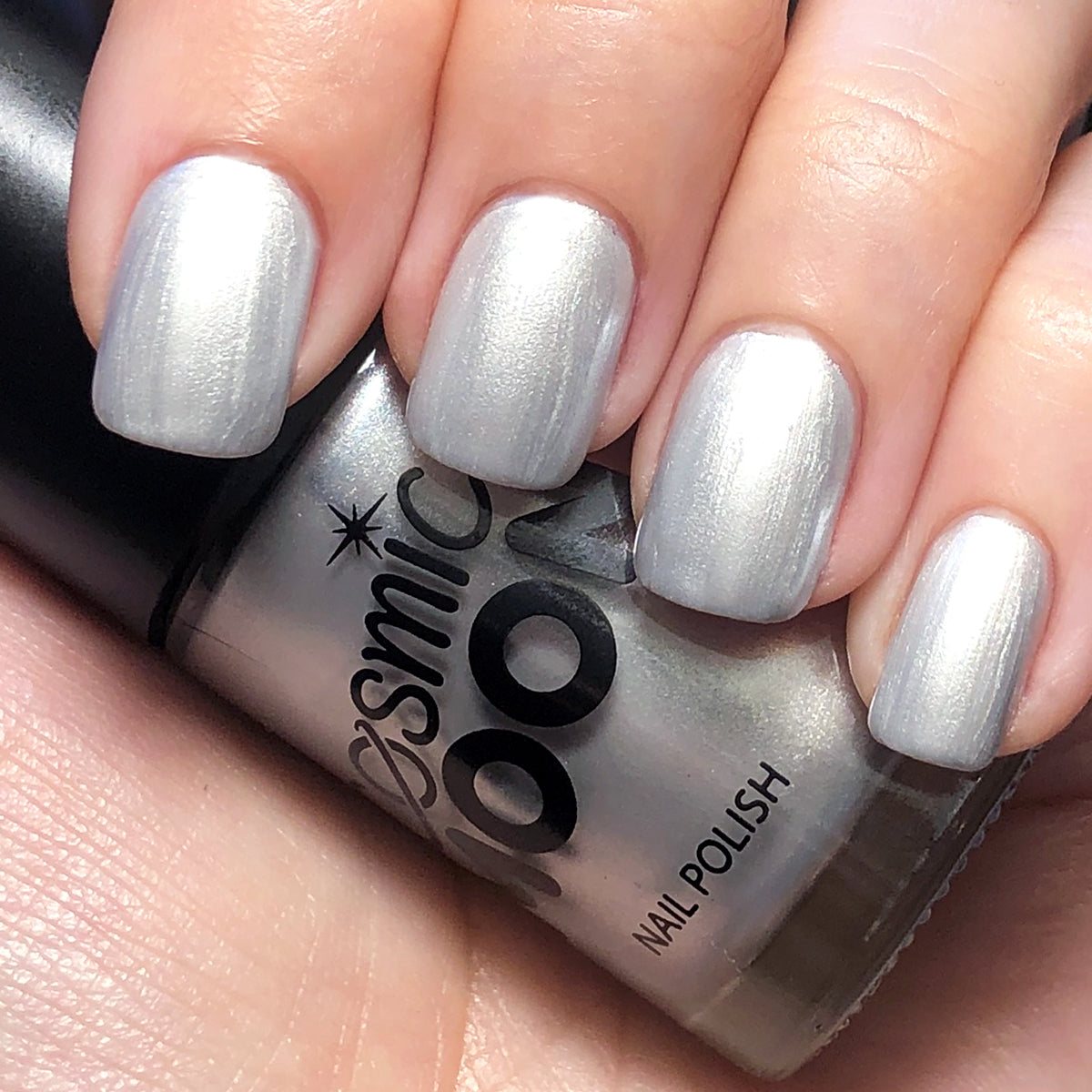 Silver - Metallic Nail Polish, 14mL. Cosmetically certified, FDA & Health Canada compliant, cruelty free and vegan.