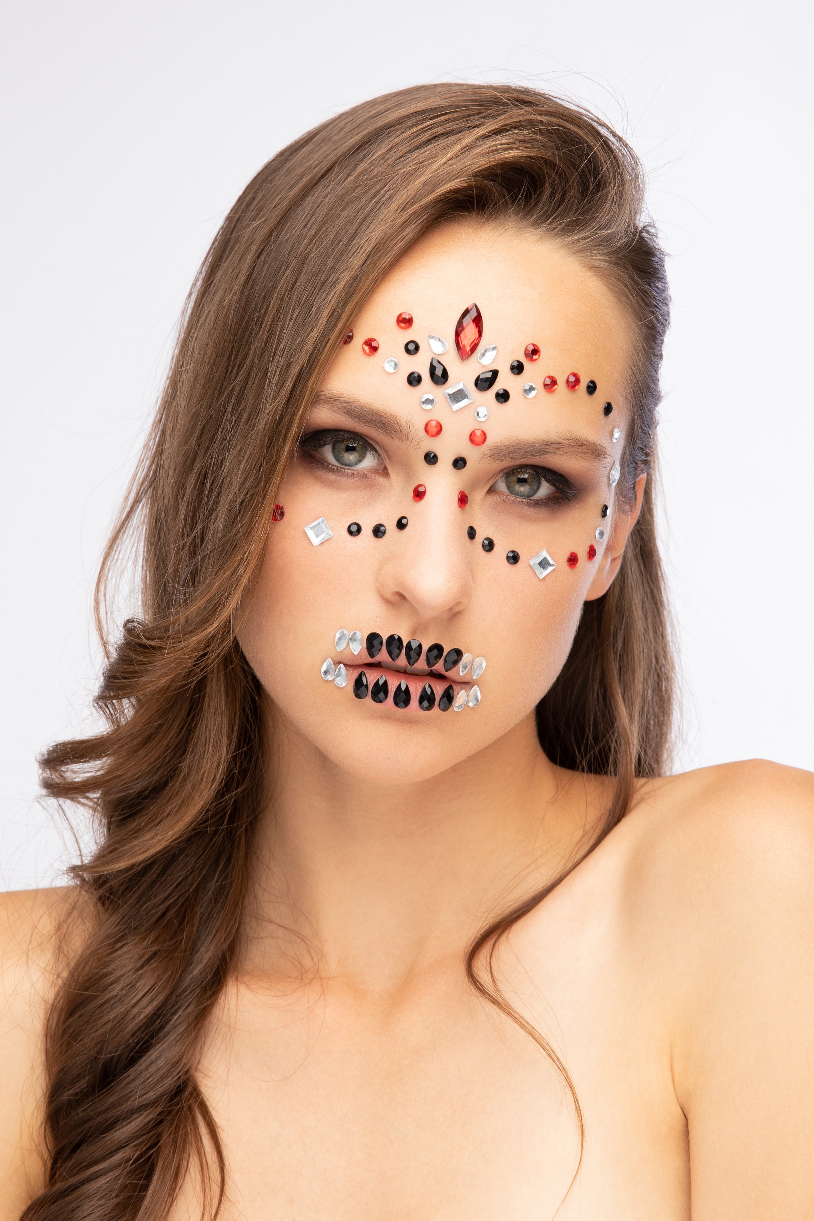Day of the Dead - Terror Adhesive Face Gems, Jewels and Rhinestones