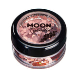 Rose Gold - Holographic Chunky Face & Body Glitter, 3g. Cosmetically certified, FDA & Health Canada compliant, cruelty free and vegan.