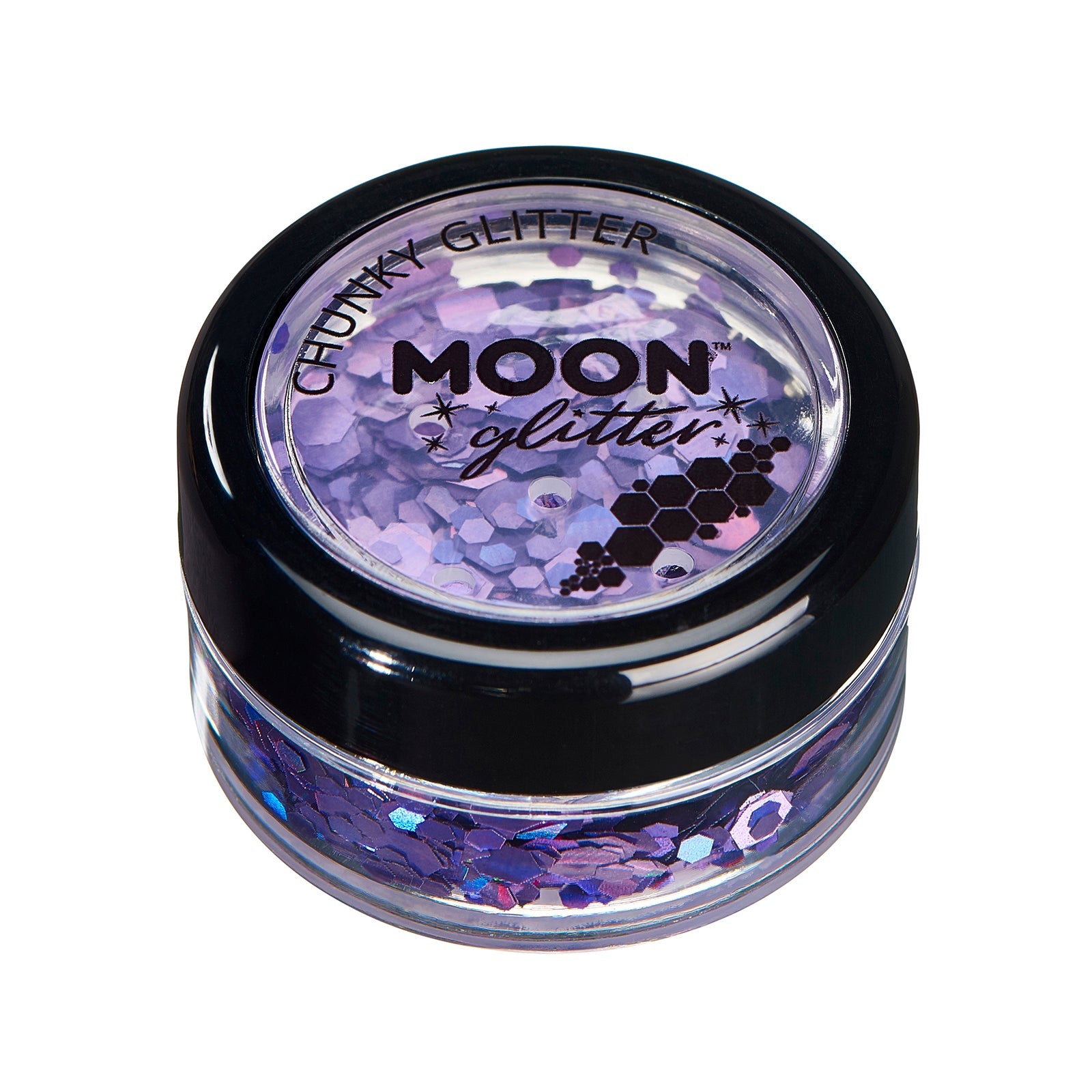 Purple - Holographic Chunky Face & Body Glitter, 3g. Cosmetically certified, FDA & Health Canada compliant, cruelty free and vegan.