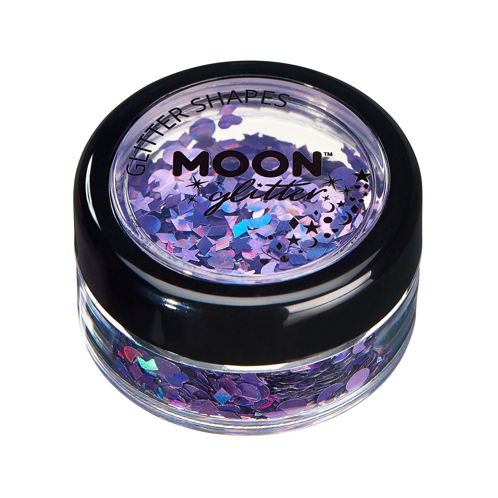 Purple - Holographic Face & Body Glitter Shapes, 3g. Cosmetically certified, FDA & Health Canada compliant, cruelty free and vegan.