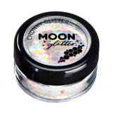 White - Iridescent Chunky Face & Body Glitter, 3g. Cosmetically certified, FDA & Health Canada compliant, cruelty free and vegan.