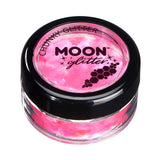 Pink - Iridescent Chunky Face & Body Glitter, 3g. Cosmetically certified, FDA & Health Canada compliant, cruelty free and vegan.