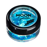Blue - Iridescent Chunky Face & Body Glitter, 3g. Cosmetically certified, FDA & Health Canada compliant, cruelty free and vegan.
