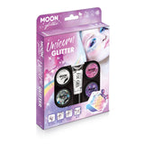 Unicorn Face & Body Glitter Boxset - 4 pots, fix gel, brush