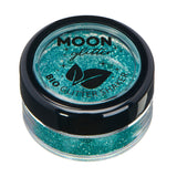 Turquoise - BIO Fine Face & Body Glitter Shaker, 5g. Cosmetically certified, FDA & Health Canada compliant, cruelty free and vegan.