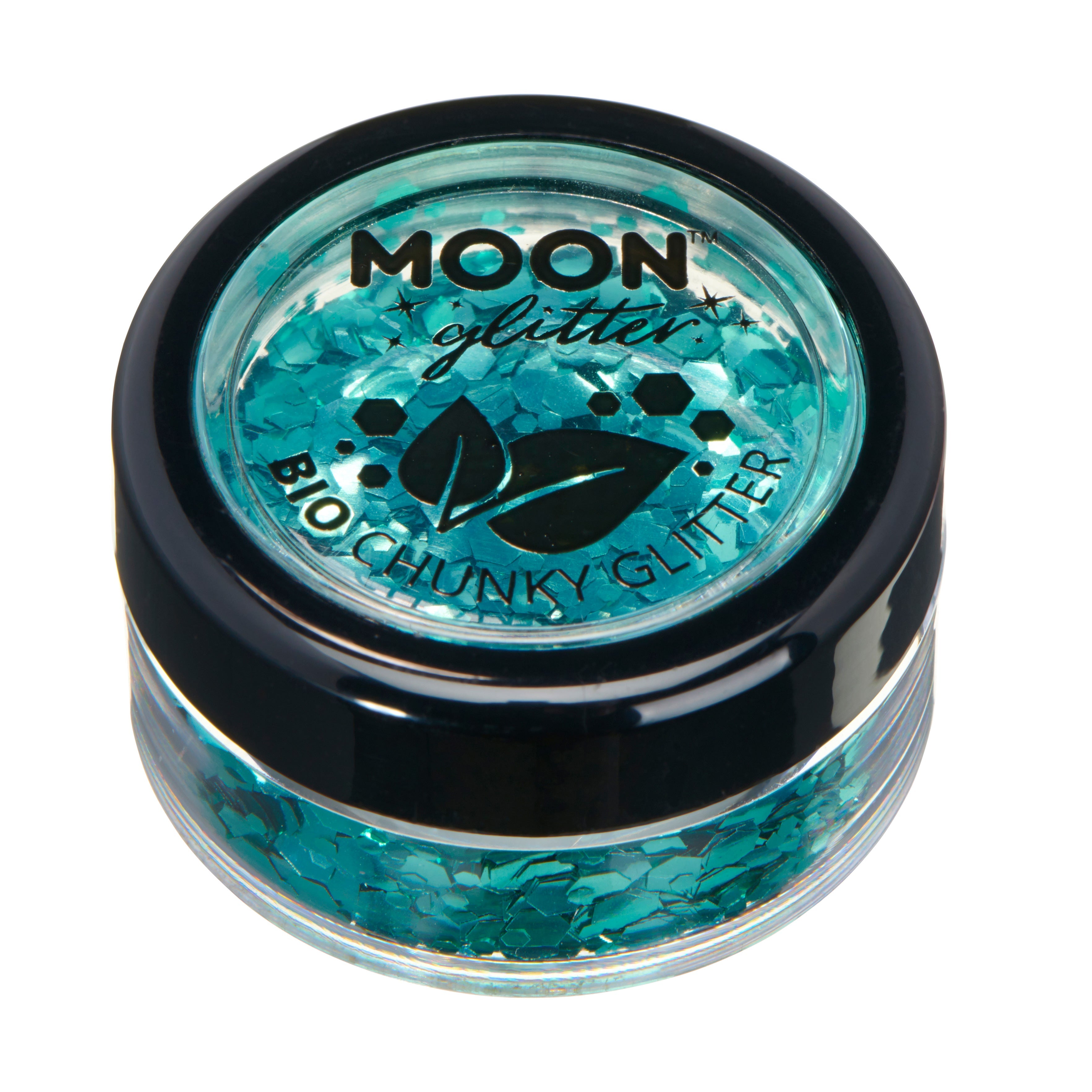 Turquoise - BIO Chunky Face & Body Glitter, 3g. Cosmetically certified, FDA & Health Canada compliant, cruelty free and vegan.
