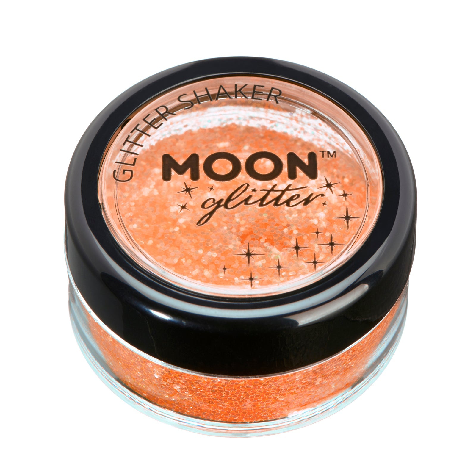 Orange - Iridescent Fine Face & Body Glitter Shaker, 5g. Cosmetically certified, FDA & Health Canada compliant, cruelty free and vegan.