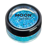 Blue - Iridescent Fine Face & Body Glitter Shaker, 5g. Cosmetically certified, FDA & Health Canada compliant, cruelty free and vegan.