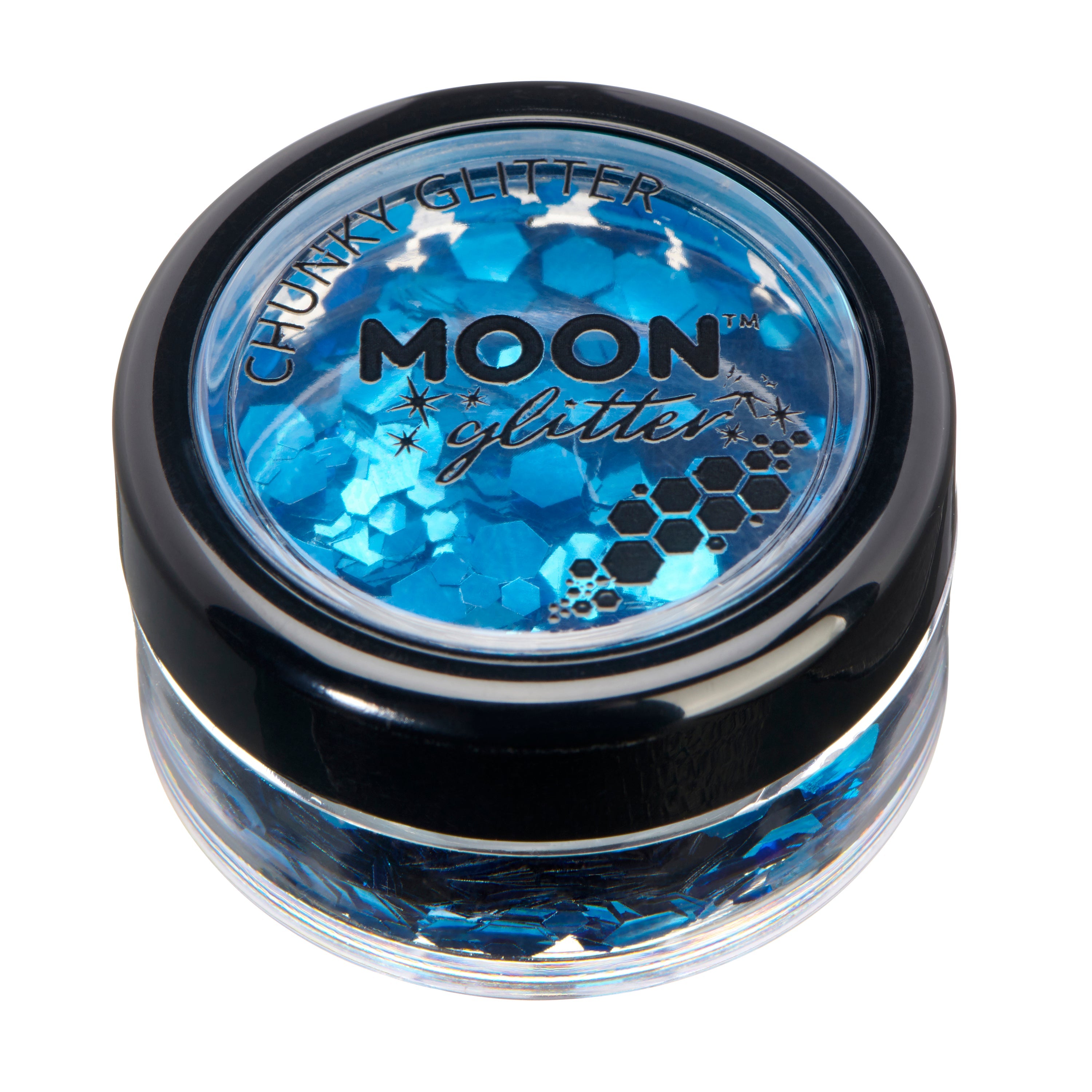 Blue - Classic Chunky Face & Body Glitter, 3g. Cosmetically certified, FDA & Health Canada compliant, cruelty free and vegan.