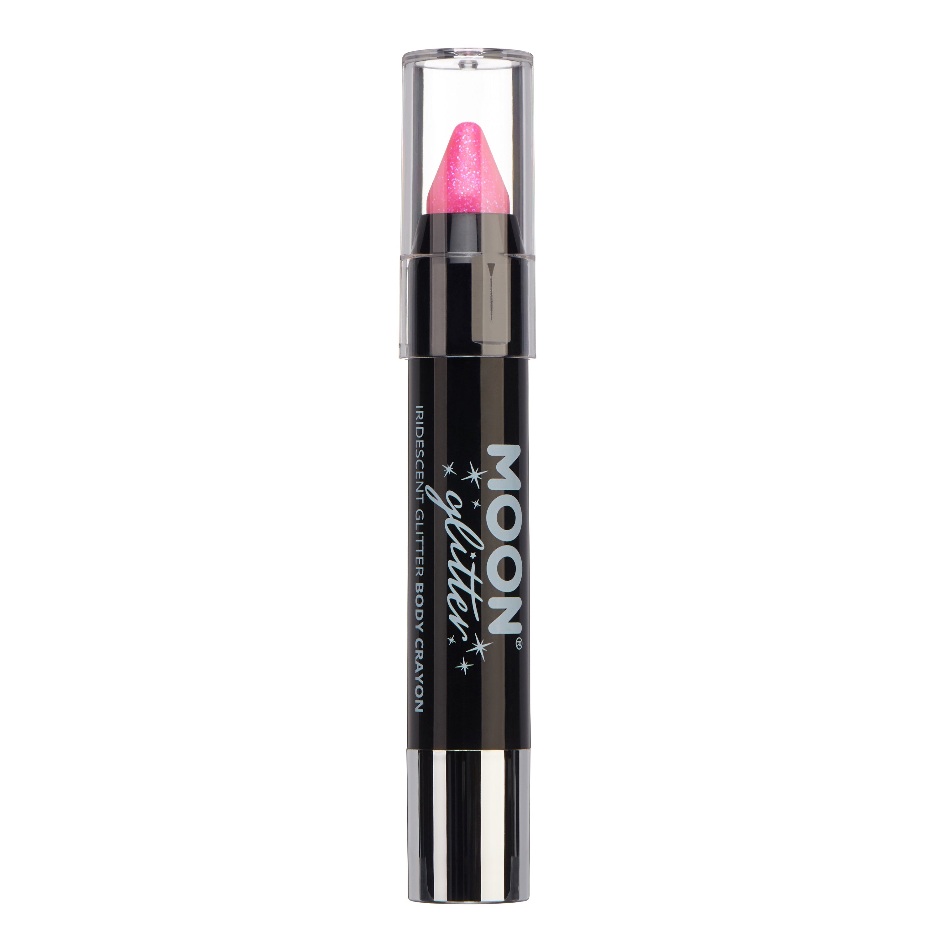 Pink - Iridescent Glitter Face & Body Crayon. Cosmetically certified, FDA & Health Canada compliant and cruelty free.