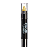Yellow - Iridescent Glitter Face & Body Crayon. Cosmetically certified, FDA & Health Canada compliant and cruelty free.