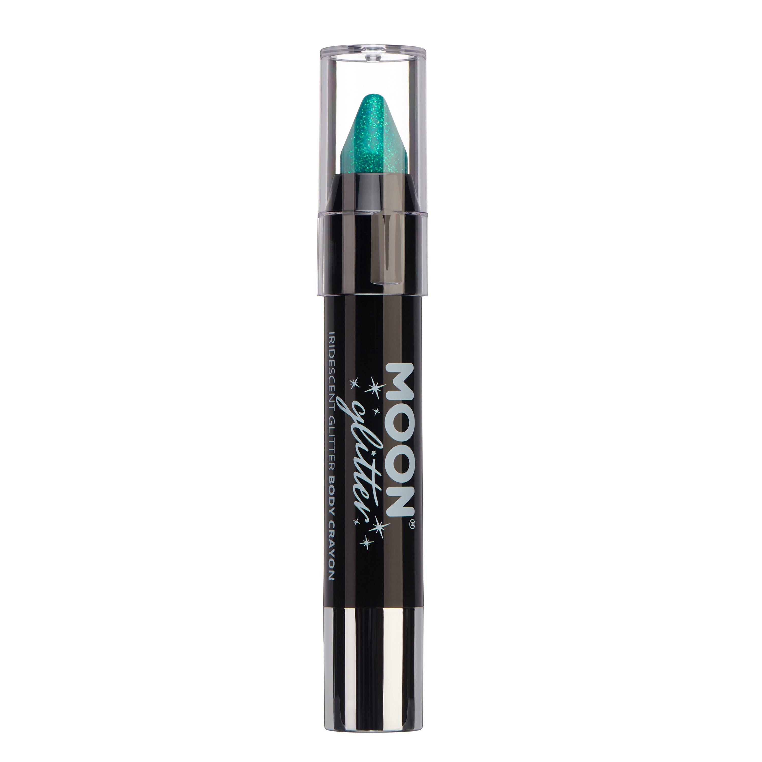 Green - Iridescent Glitter Face & Body Crayon. Cosmetically certified, FDA & Health Canada compliant and cruelty free.